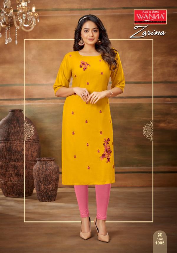 Wanna Zarina 7 Fancy Wear Rayon Embroidery Kurti Collection